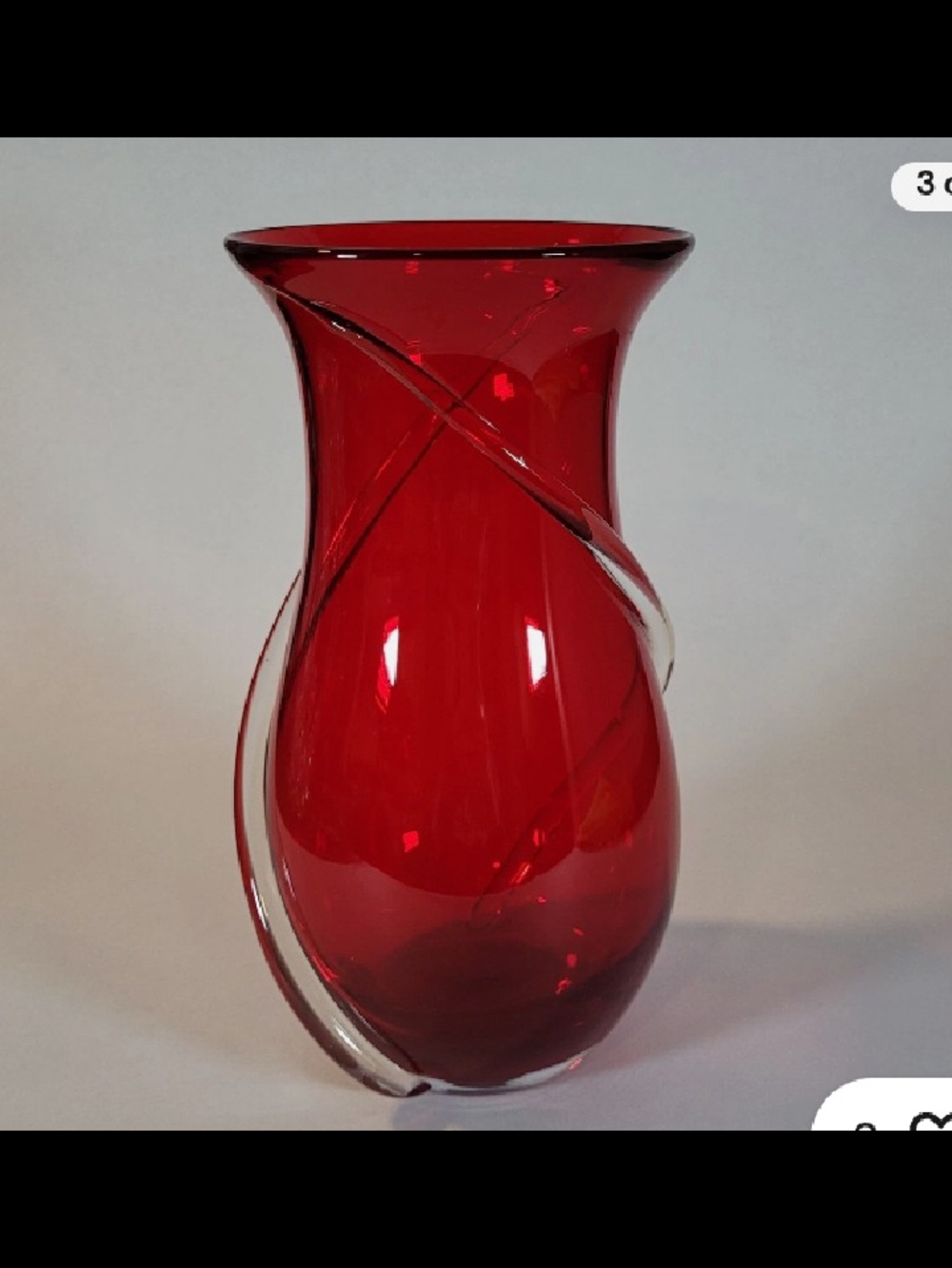 Red Glass Decorative Vase - Brand